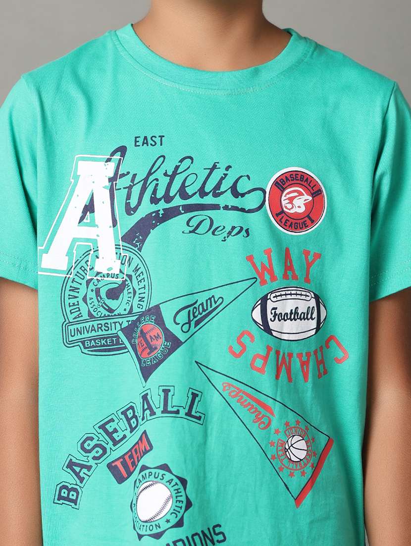 boys front print short sleeve t-shirt - 21608039 -  Standard Image - 5
