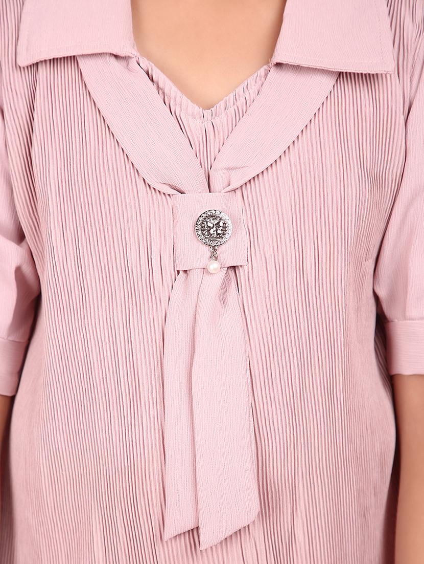 girl purple solid puff sleeve top - 21608054 - Standard Image - 5