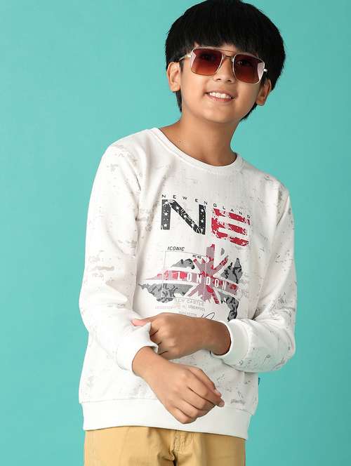 boys front print long sleeve sweatshirt - 21608110 - Standard Image - 0