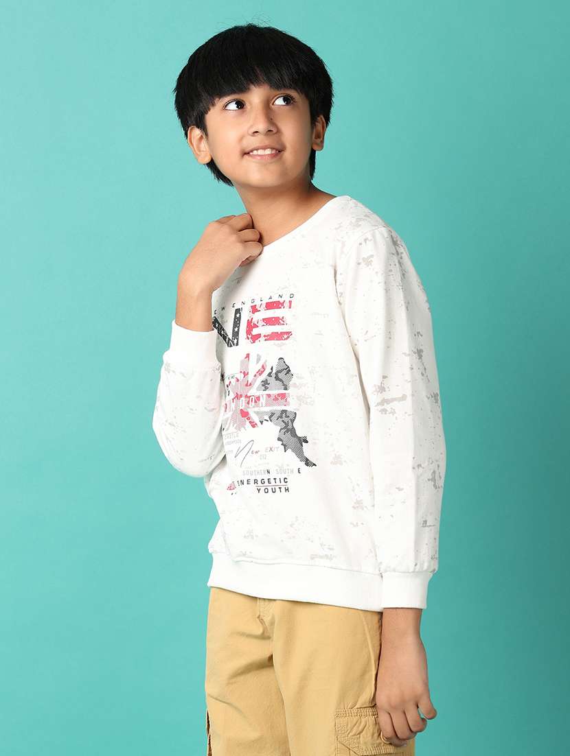 boys front print long sleeve sweatshirt - 21608110 - Standard Image - 5