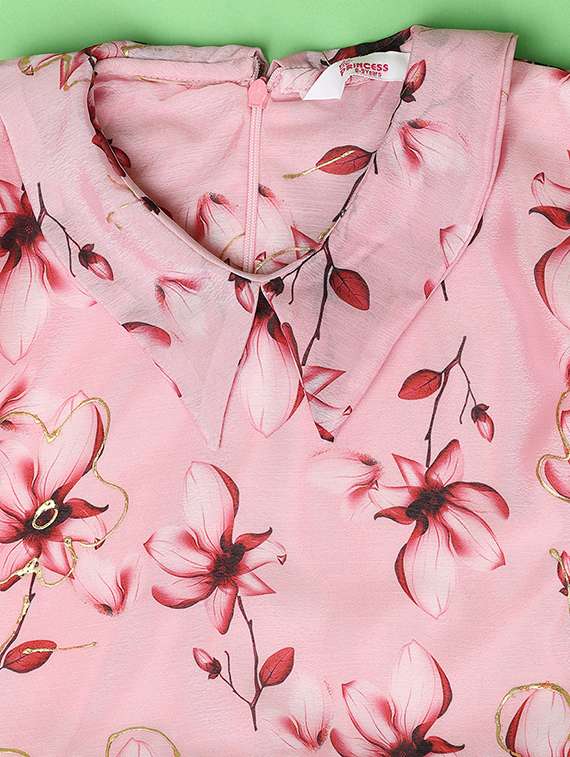 girls pink floral printed frock - 21608210 - Standard Image - 3