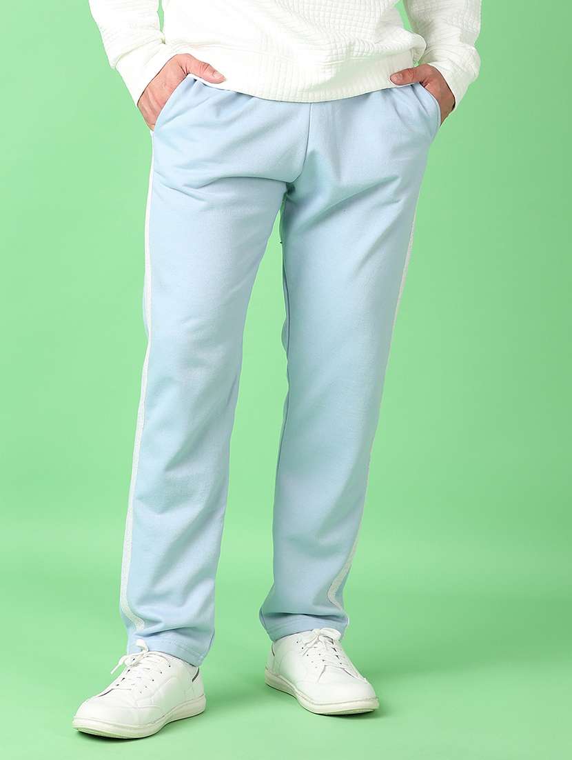 men solid mid rise full length tack pant