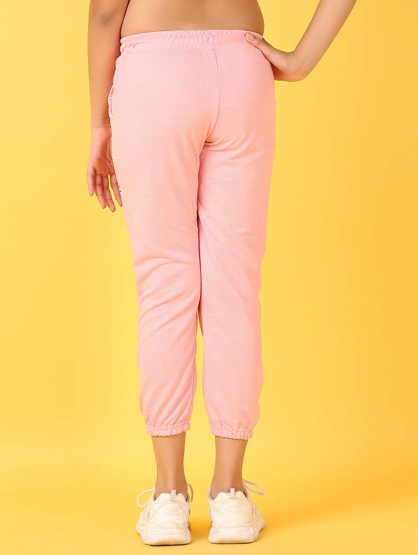 girls peach printed joggers - 21608274 -  Standard Image - 3