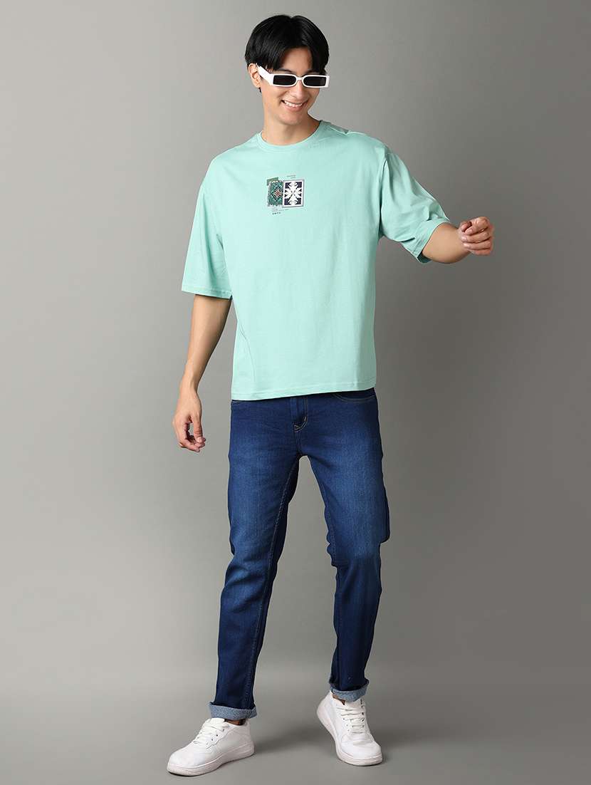 men round neck front & back print t-shirt  - 21608292 -  Standard Image - 3
