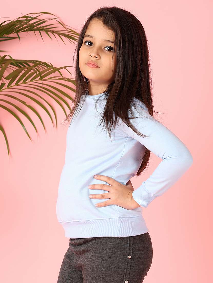 girls solid long sleeve sweatshirt - 21608308 - Standard Image - 5