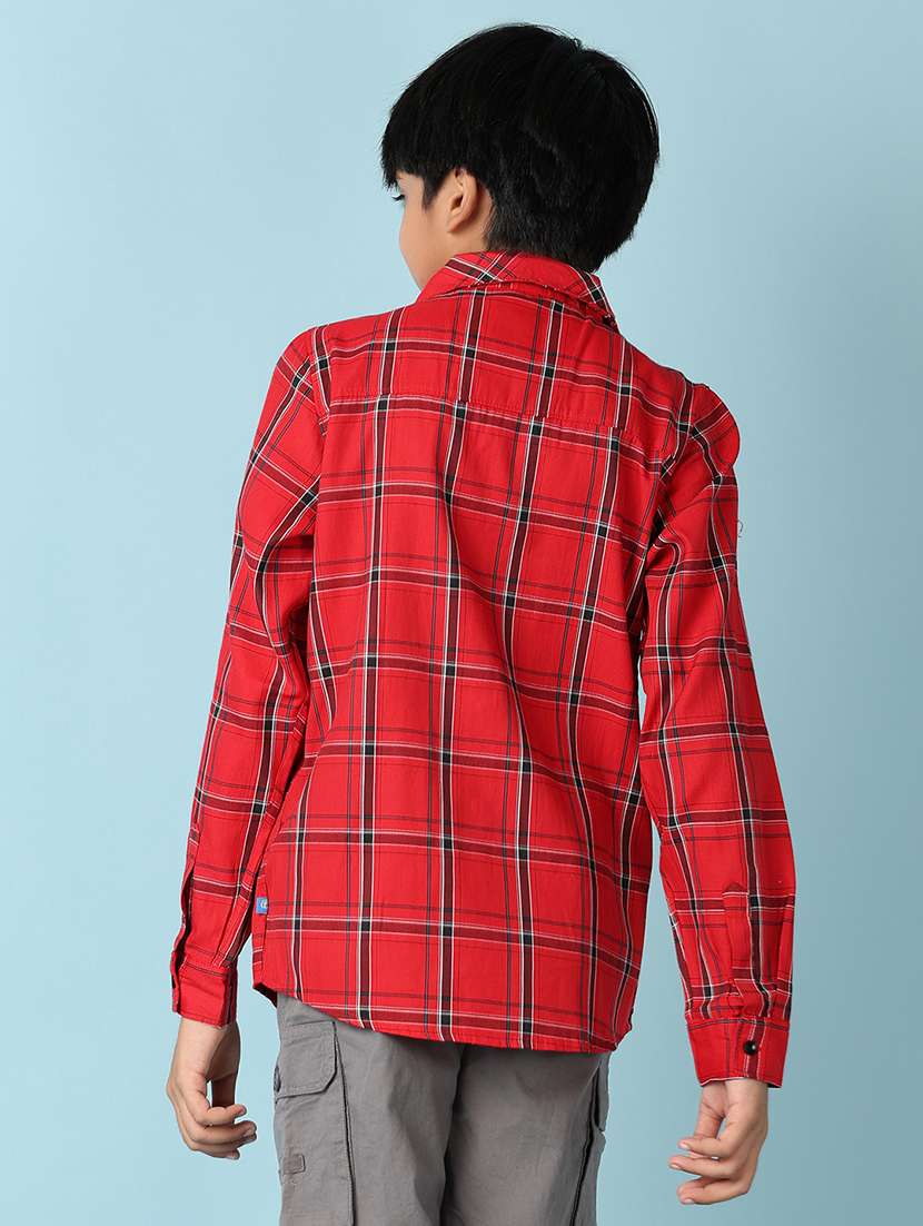 boys checkered long sleeve casual shirt - 21608320 - Standard Image - 3