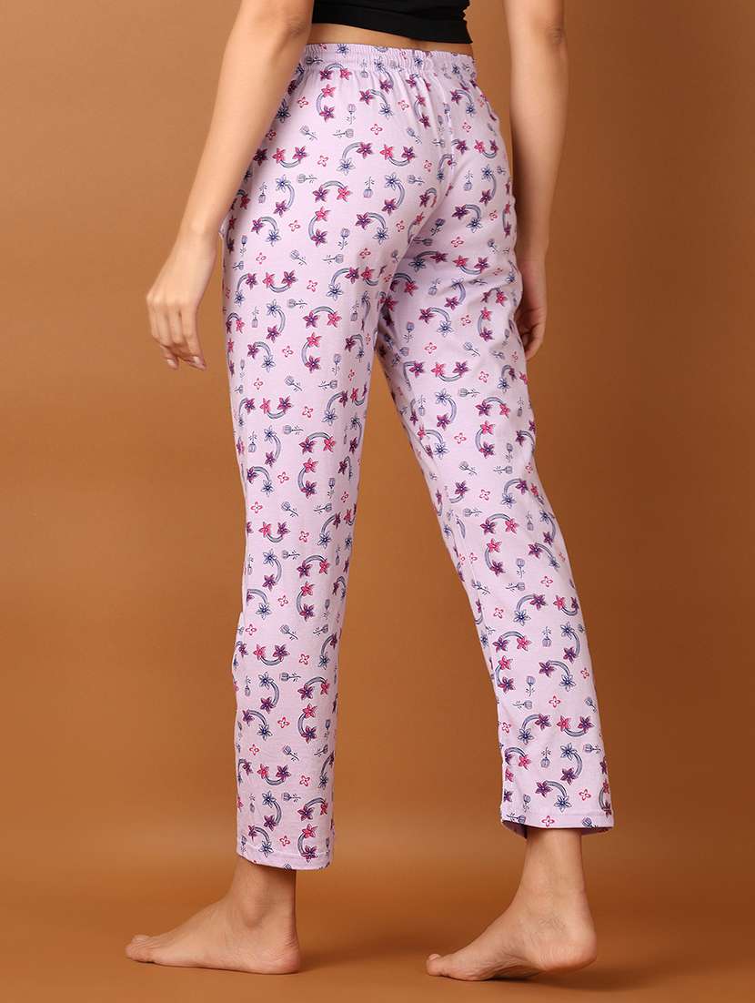 lavender printed cotton pajama - 21608364 -  Standard Image - 3