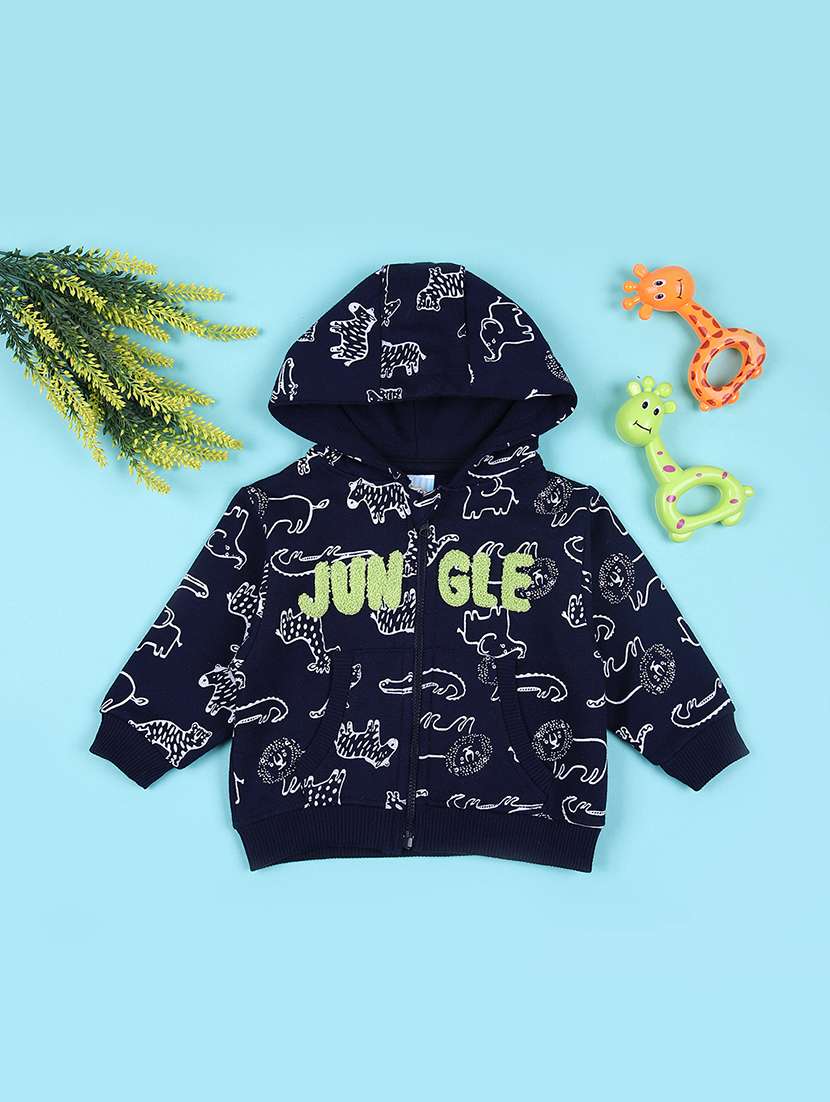 blue cotton all over print sweatshirt