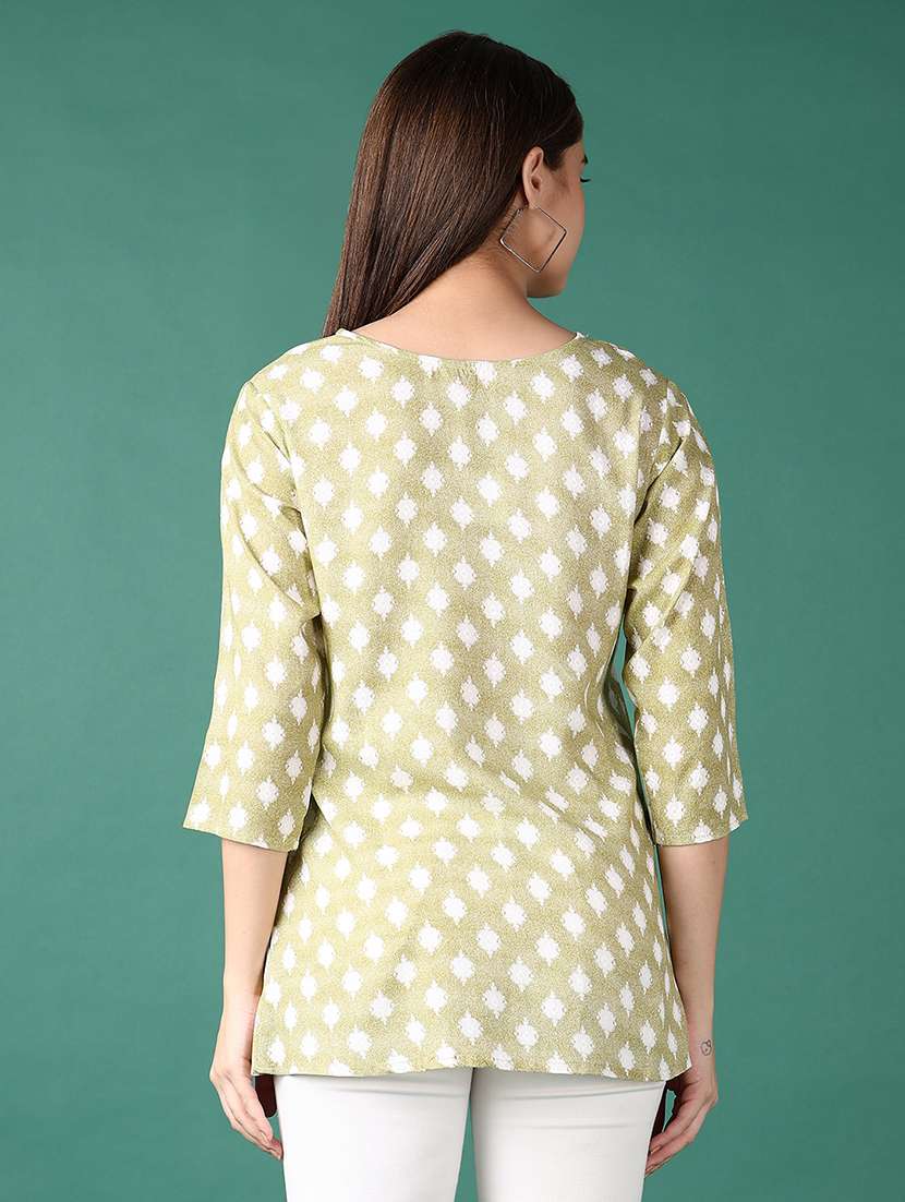 women printed round neck straight kurti - 21608390 -  Standard Image - 3