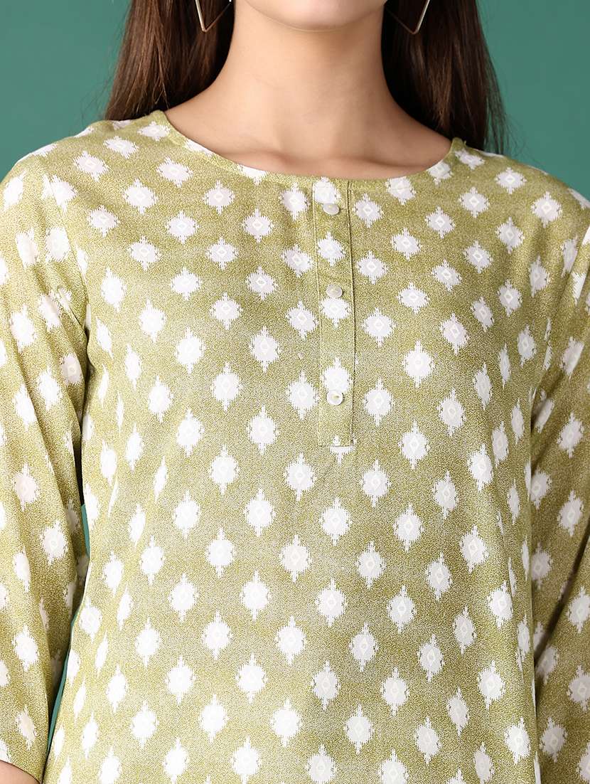 women printed round neck straight kurti - 21608390 -  Standard Image - 5