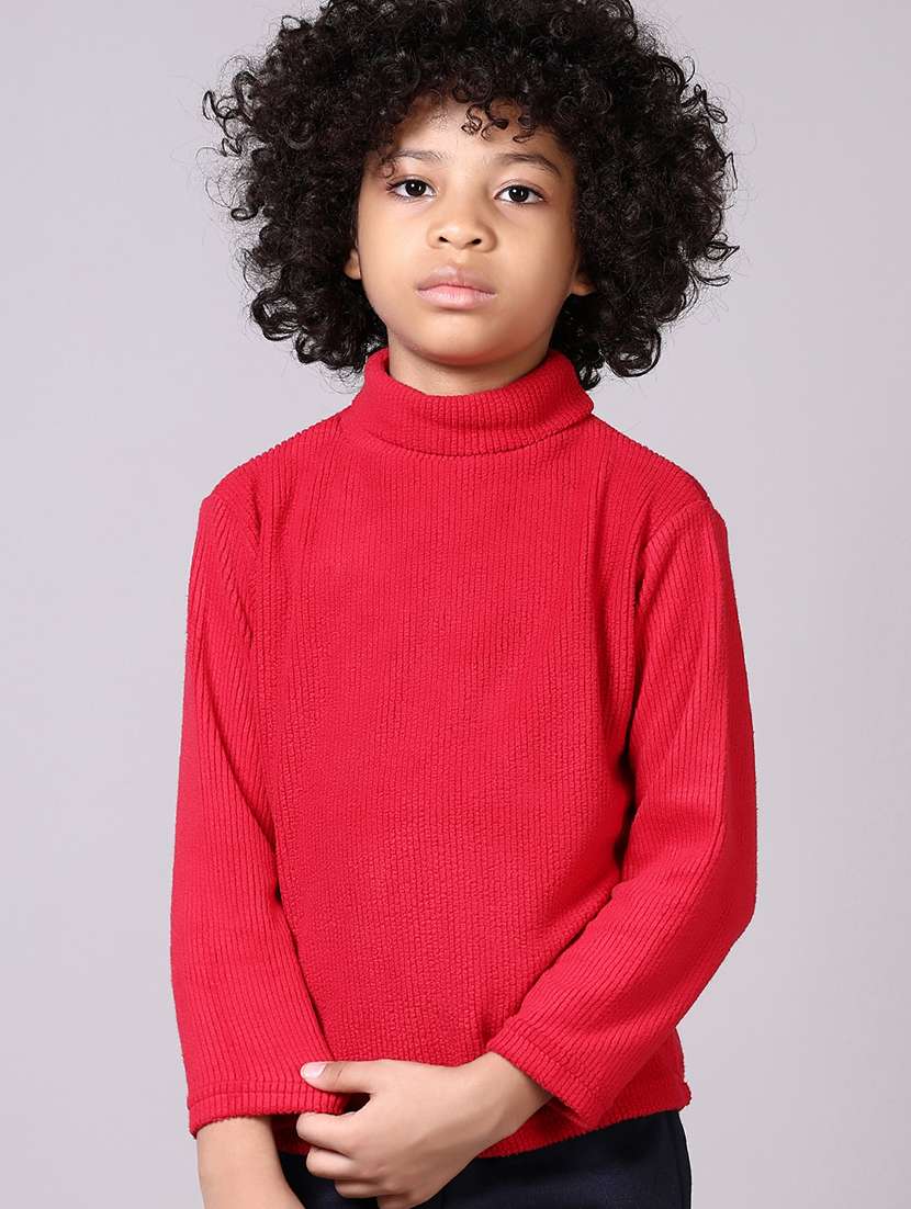boys solid long sleeve pullover sweater