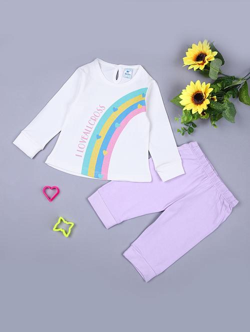 girls printed casual wear full length set - 21608460 - Standard Image - 0