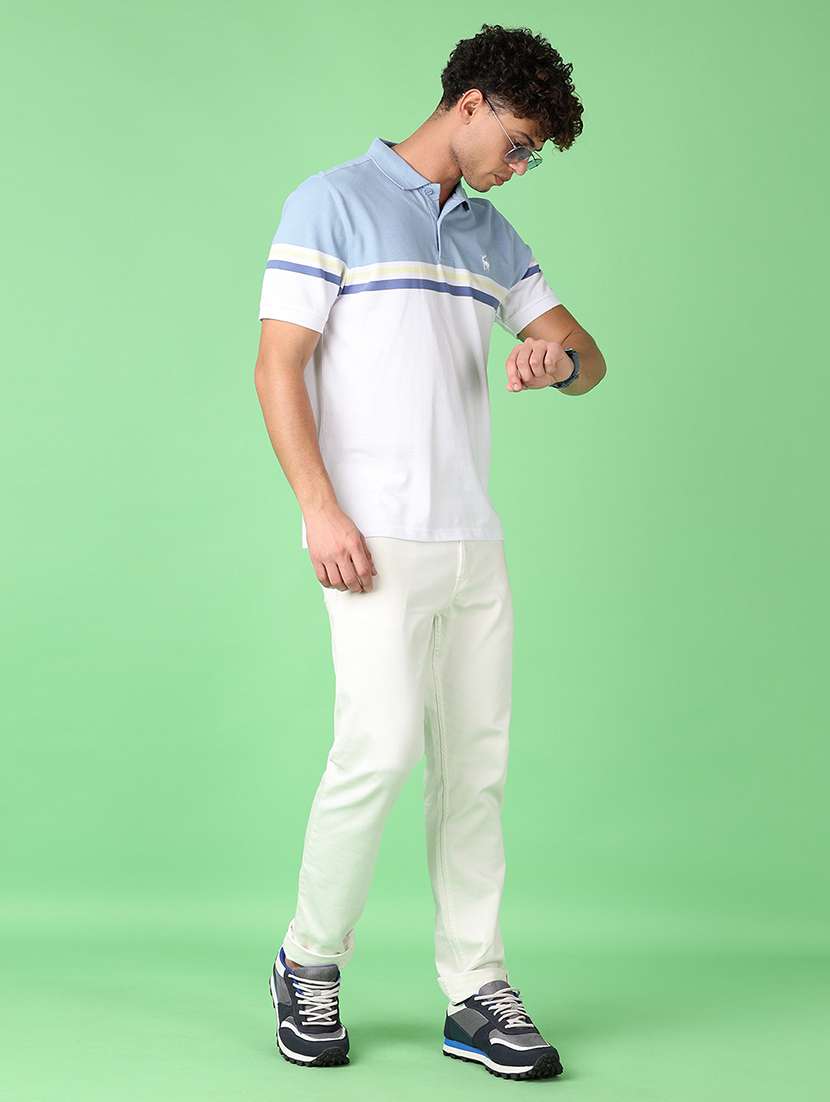 men striped short sleeve polo t-shirt - 21608462 -  Standard Image - 3