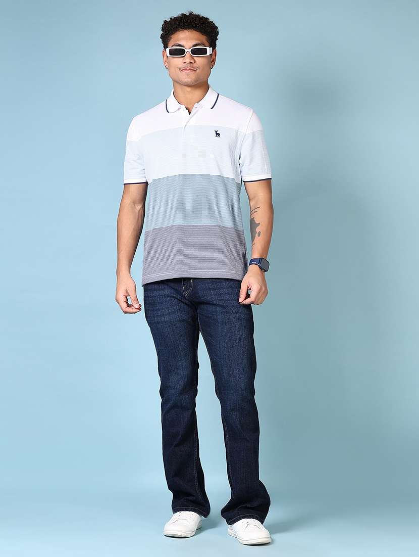 men color block short sleeve polo t-shirt - 21608502 -  Standard Image - 3