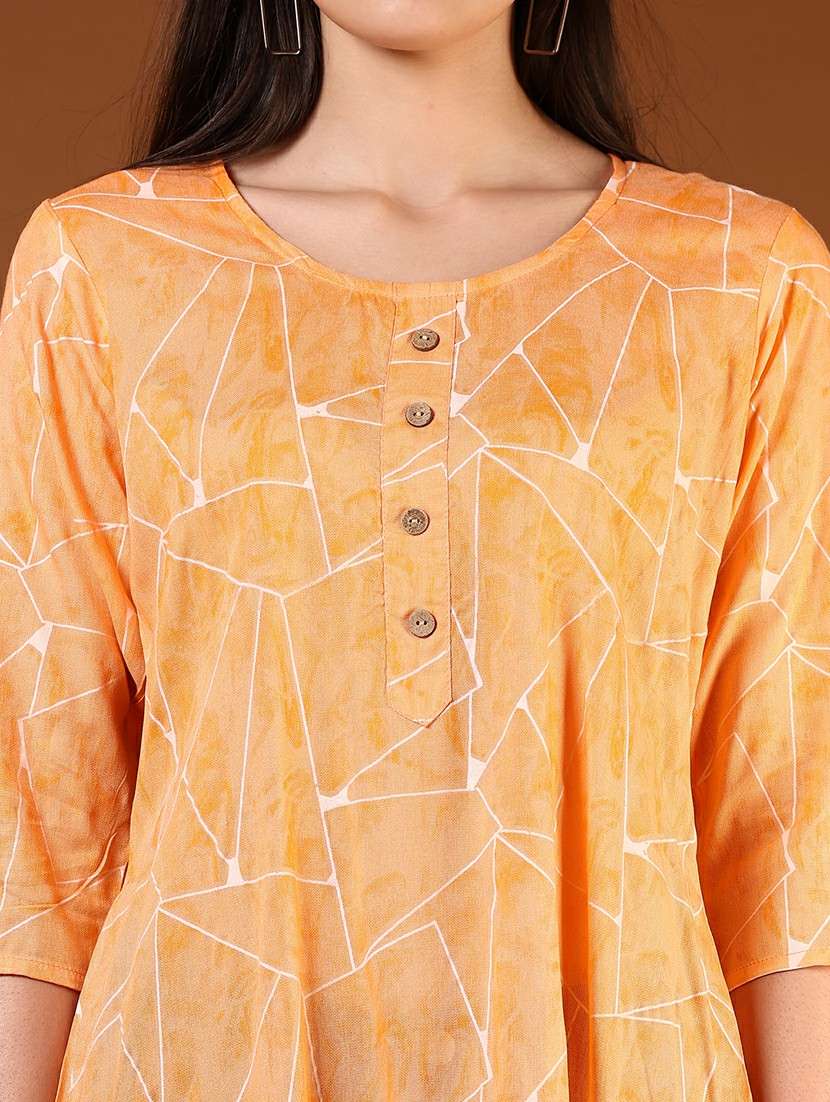 women printed three quarter sleeve kurti - 21608511 -  Standard Image - 5