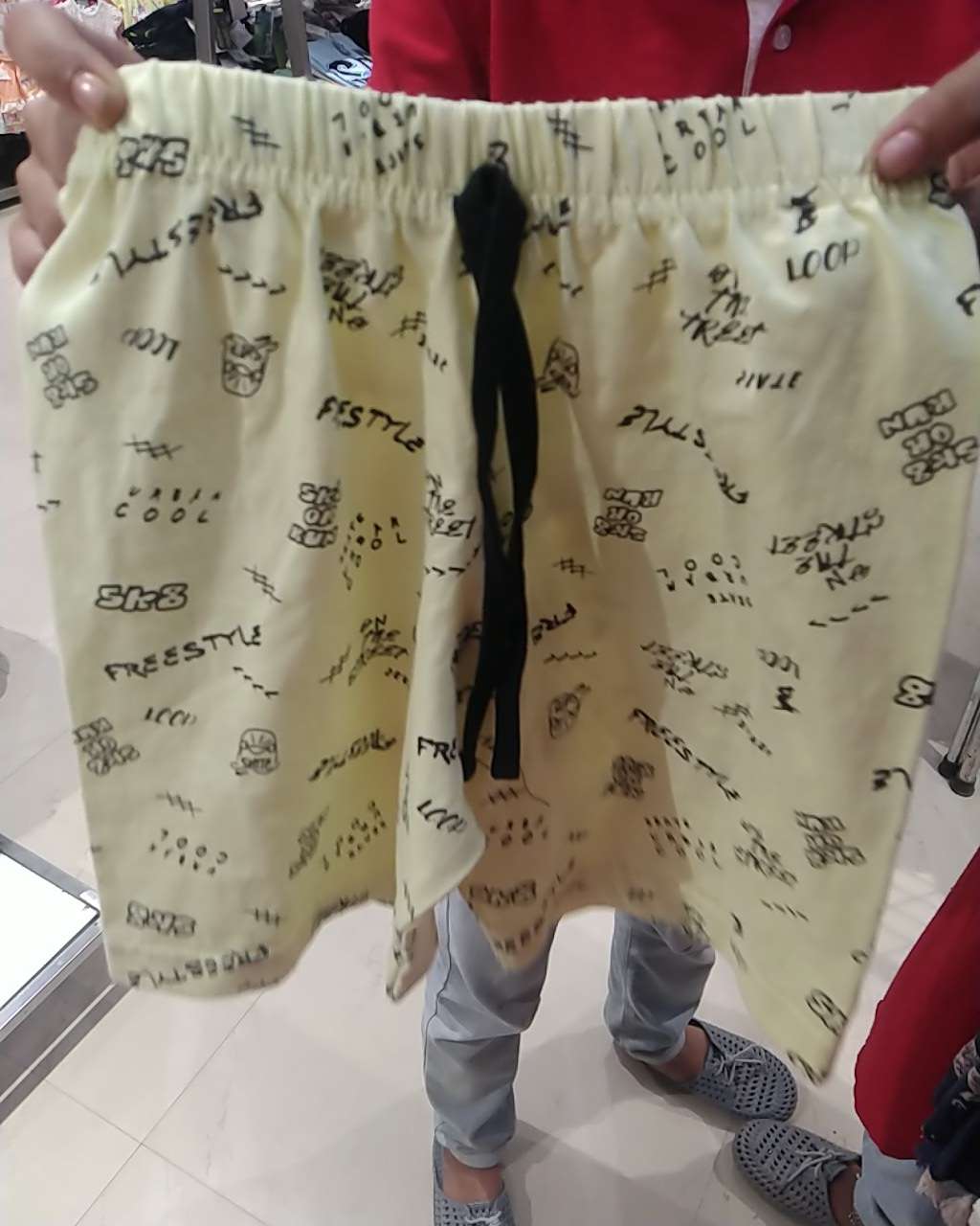 light green cotton single jersey shorts & three fourth - 21608585 - Zoom Image - 0