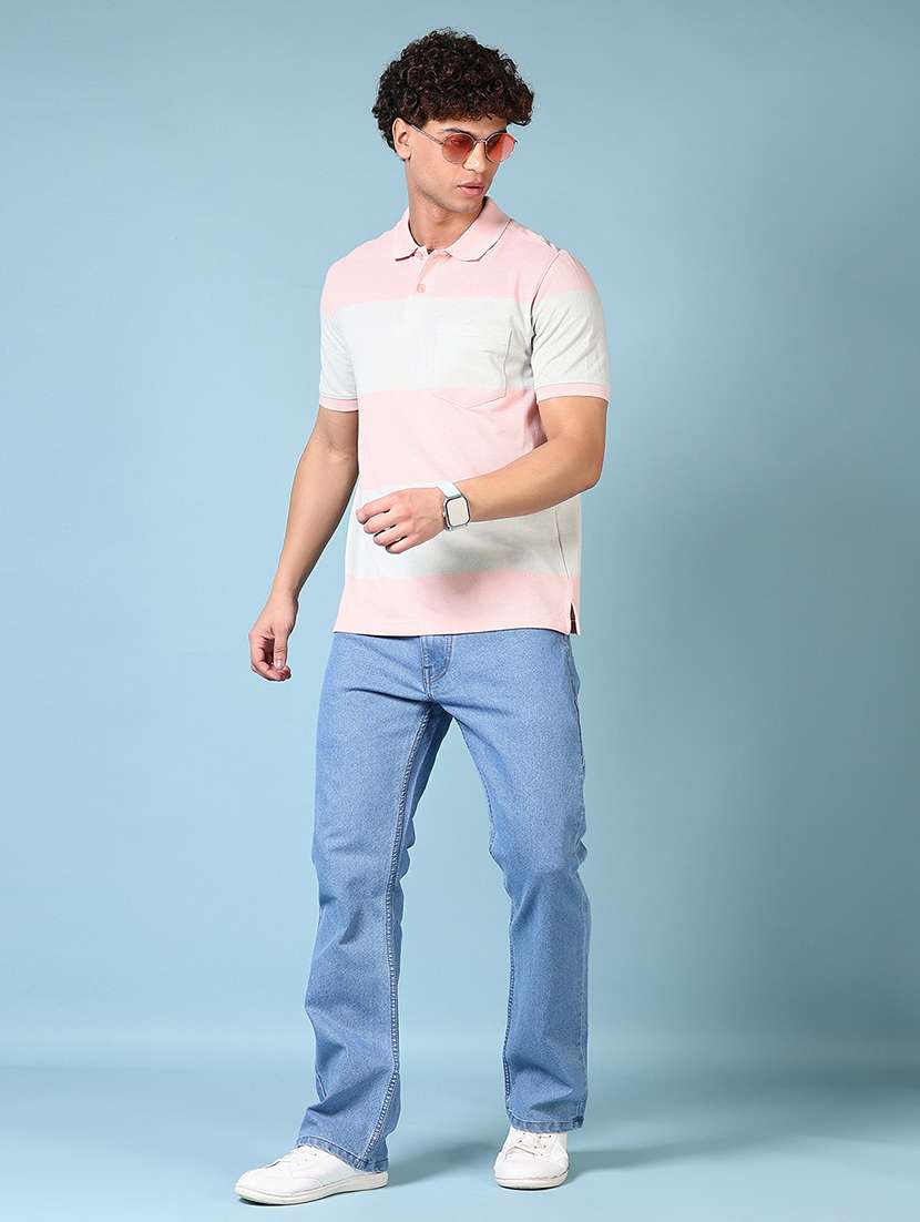 men striped short sleeve polo t-shirt - 21608602 -  Standard Image - 3