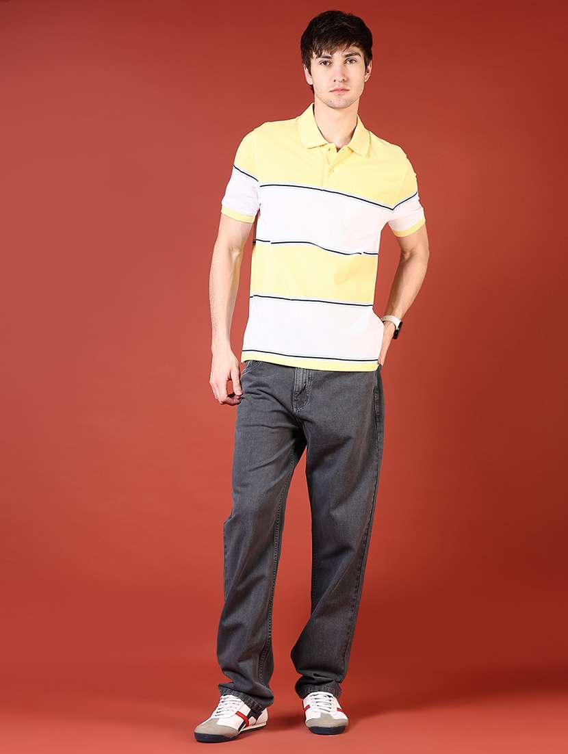men striped short sleeve regular fit polo t-shirt - 21608605 -  Standard Image - 3