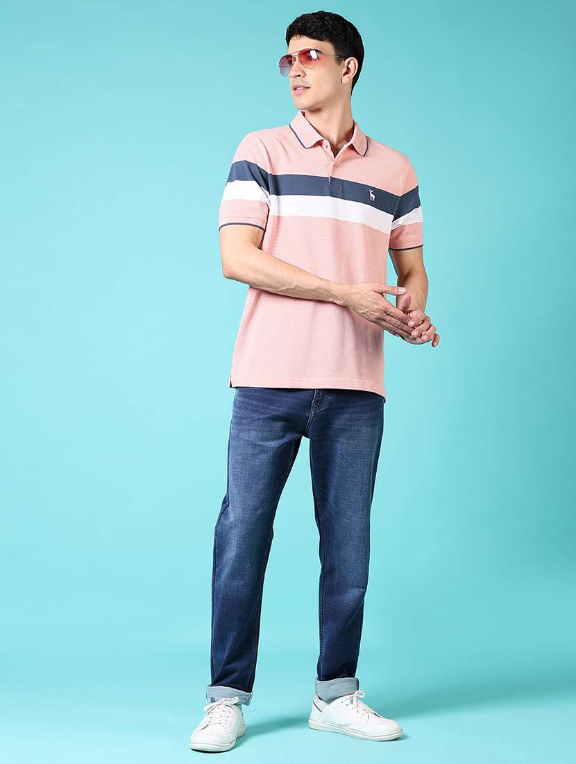 men striped short sleeve polo t-shirt - 21608608 -  Standard Image - 3