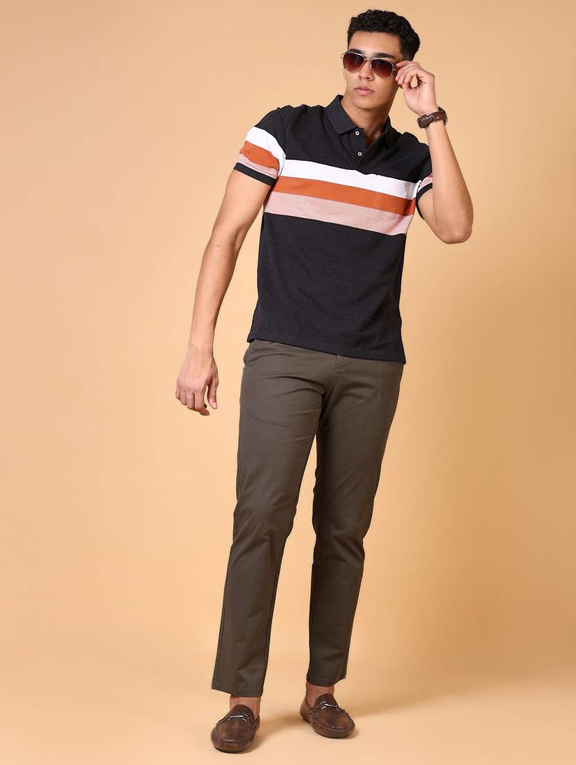 men striped short sleeve polo t-shirt - 21608612 -  Standard Image - 3