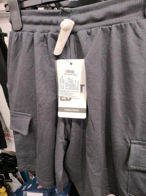 charcoal grey cotton loop knit shorts & three fourth - 21608636 -  Standard Image - 0