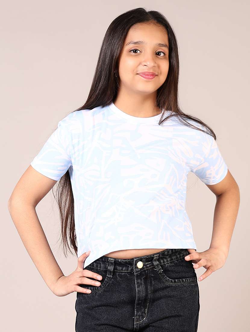 girls printed cotton tee