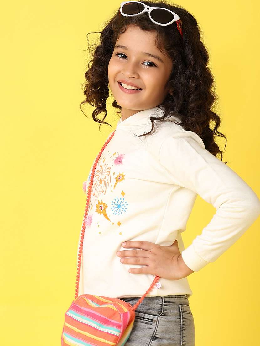 girls front print long sleeve sweatshirt