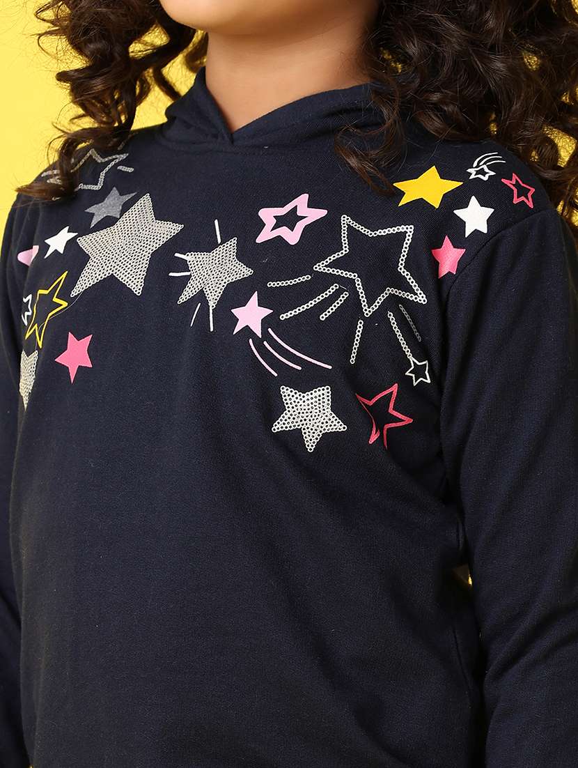 girls chest print long sleeve sweatshirt - 21608681 -  Standard Image - 3