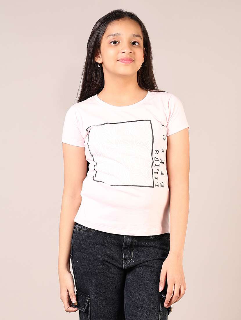 girls printed short sleeve tee