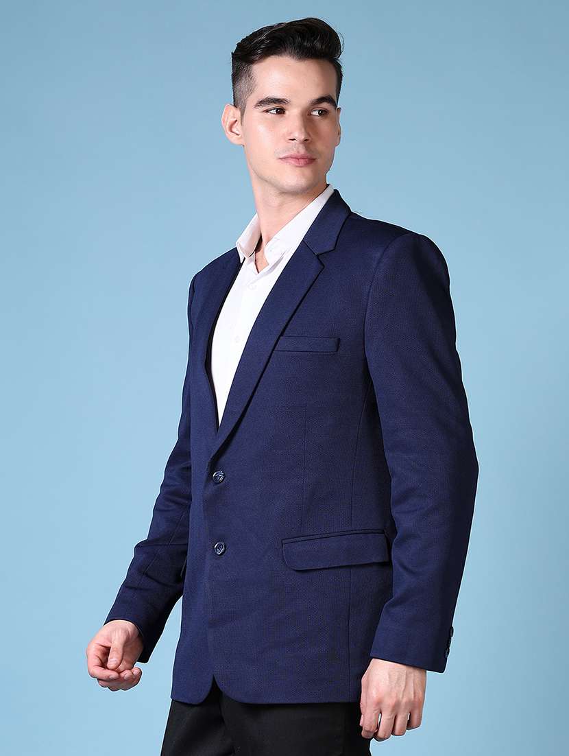 men solid lapel collar single breasted casual blazer - 21608778 -  Standard Image - 5