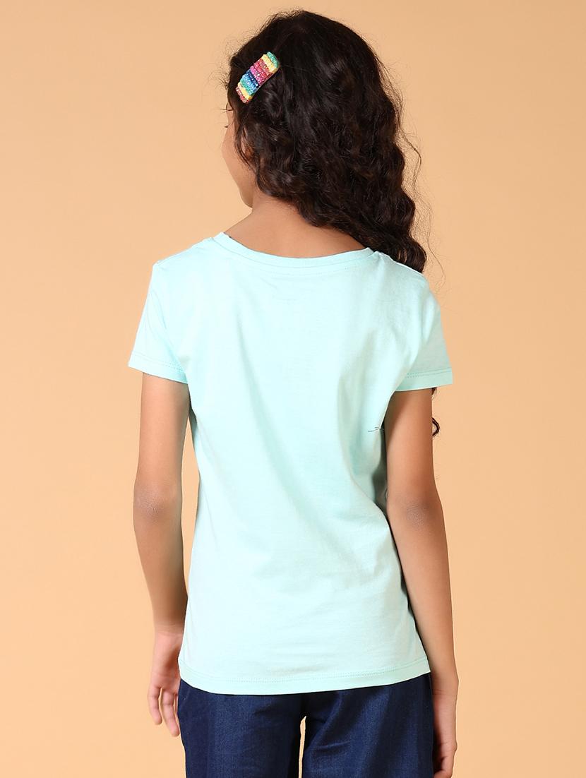 girls grahic print round neck tee - 21608835 - Standard Image - 3