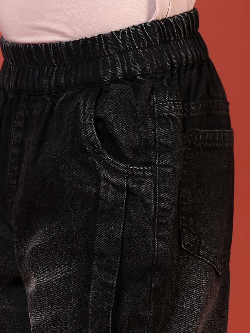 boys solid mid rise baggy jeans - 21608995 -  Standard Image - 5