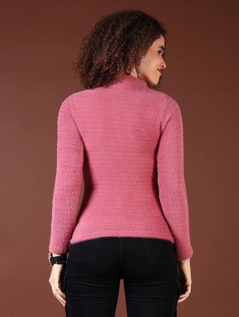 women solid long sleeves pullover - 21609002 -  Standard Image - 3