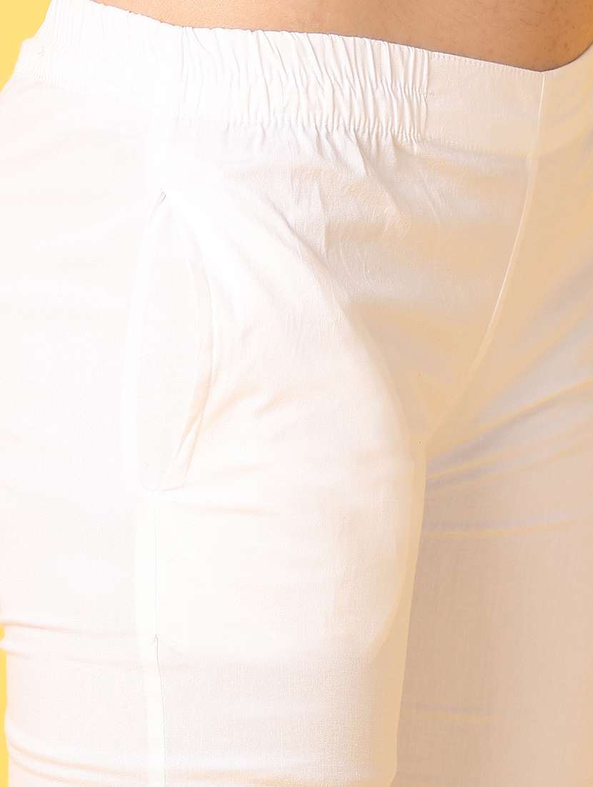 women solid mid rise slim fit tapered pant - 21609007 -  Standard Image - 5