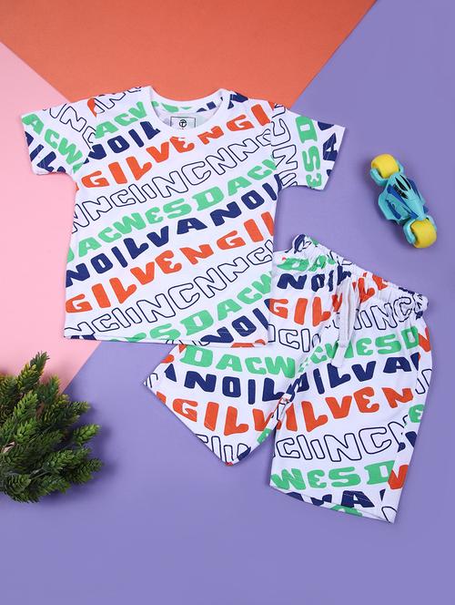 boys printed short sleeves co-ord set - 21609041 -  Standard Image - 0
