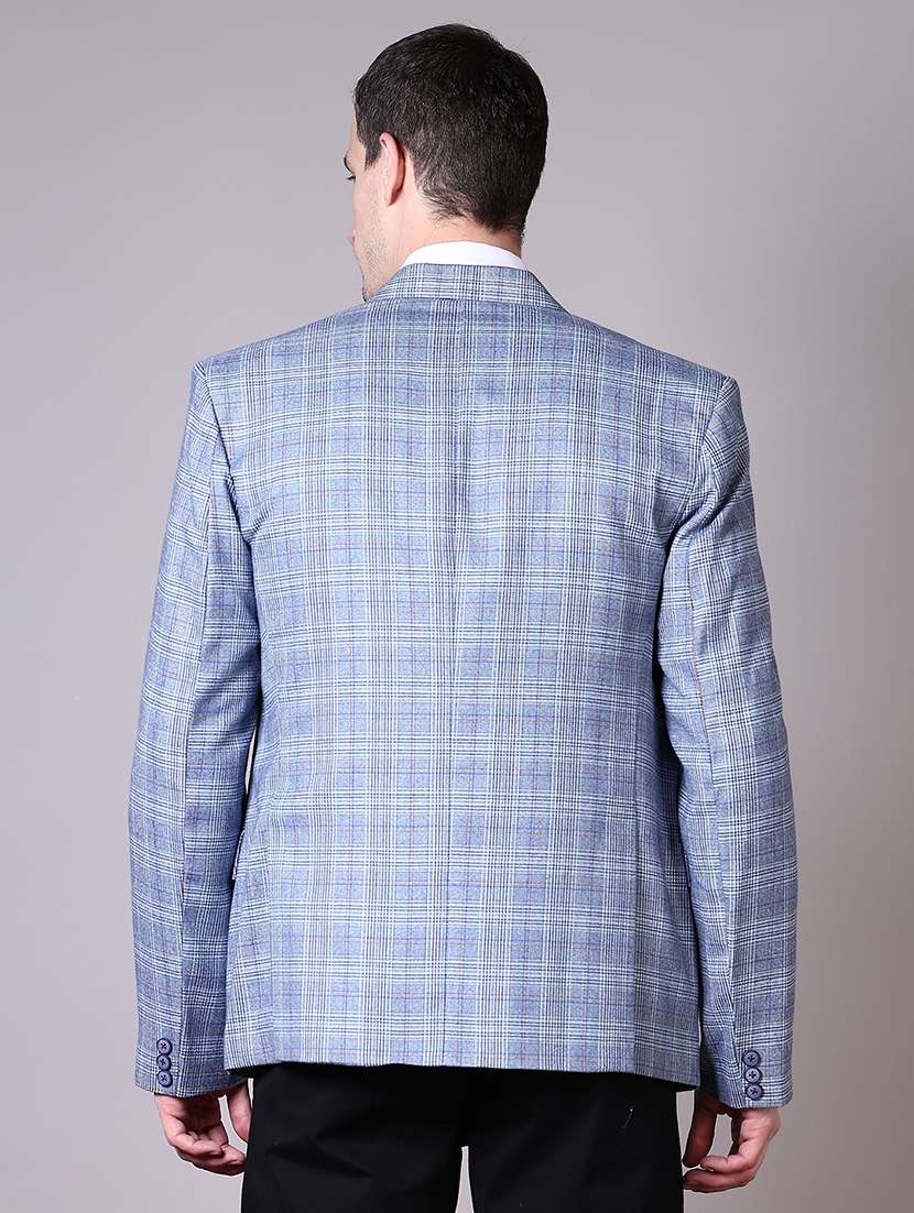 men checkered single breasted casual blazer - 21609052 -  Standard Image - 3