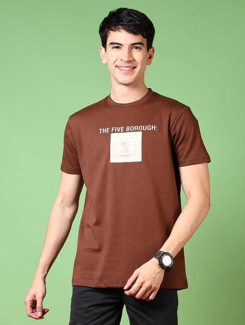men printed round neck short sleeves t-shirt - 21609146 -  Standard Image - 0