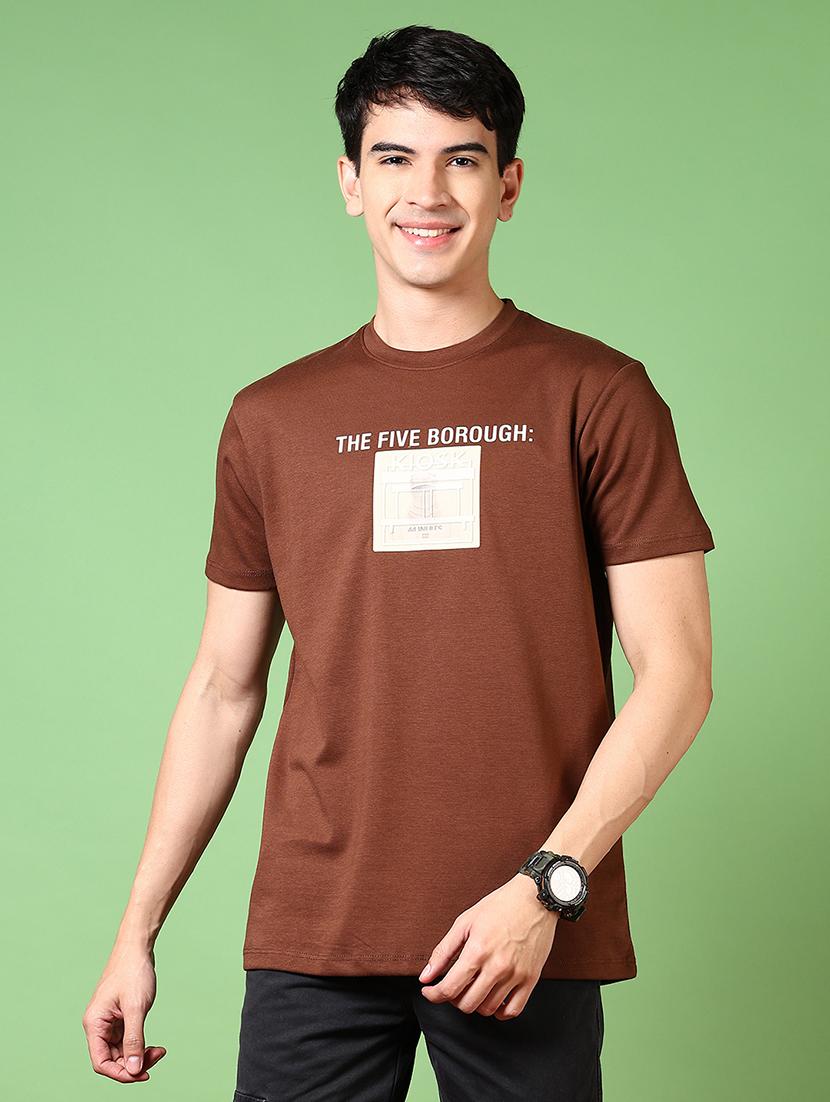 men printed round neck short sleeves t-shirt - 21609146 -  Zoom Image - 0