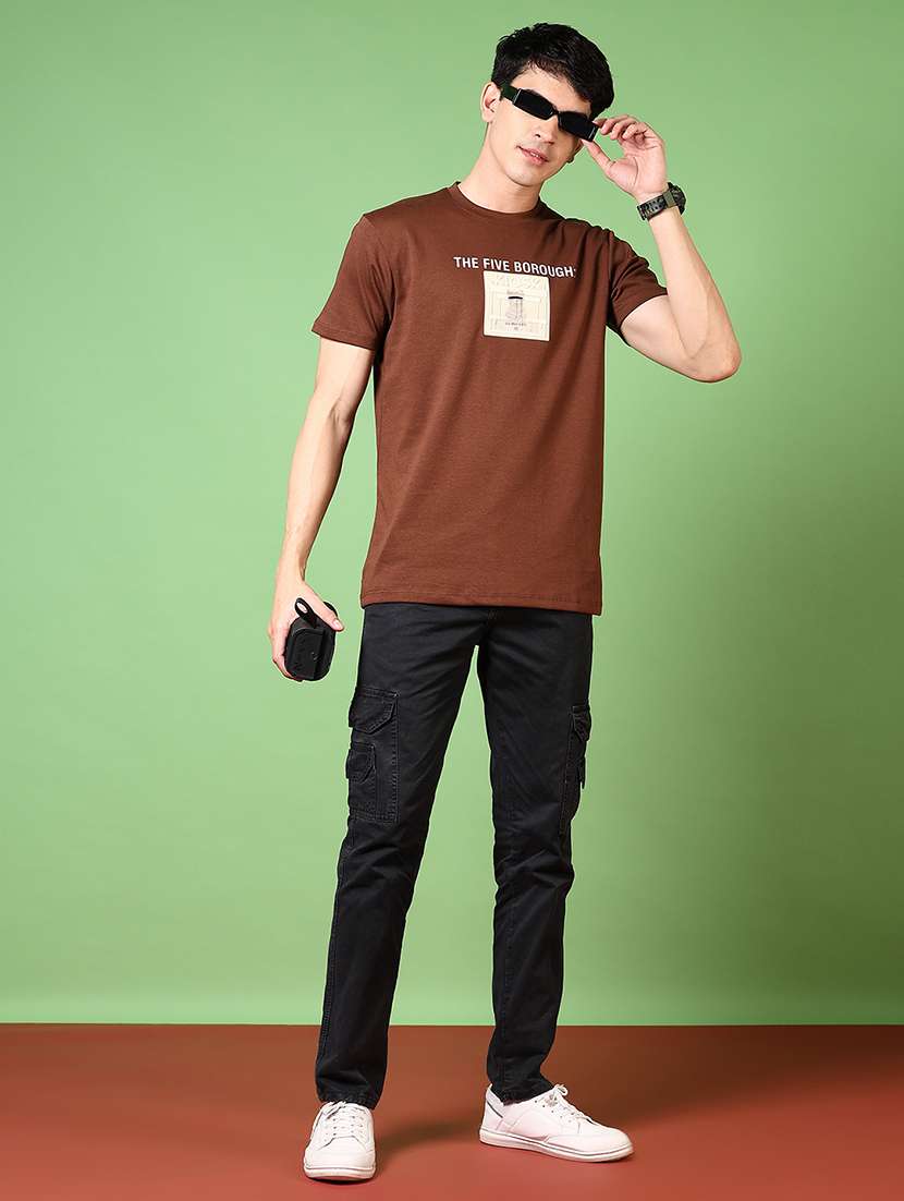men printed round neck short sleeves t-shirt - 21609146 - Standard Image - 3