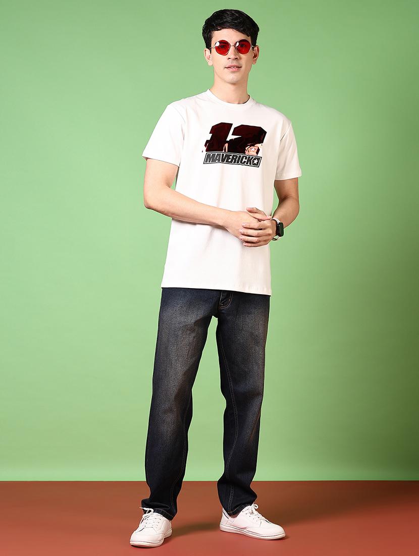 men chest print round neck regular fi t-shirt - 21609148 - Standard Image - 3
