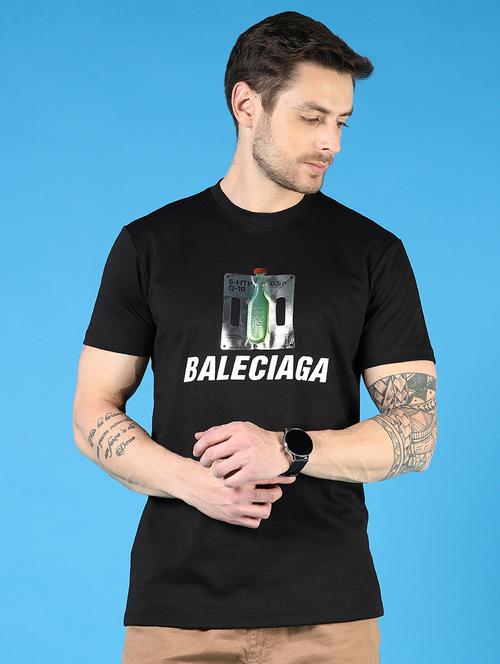 men chest print round neck regular fit t-shirt - 21609227 -  Standard Image - 0