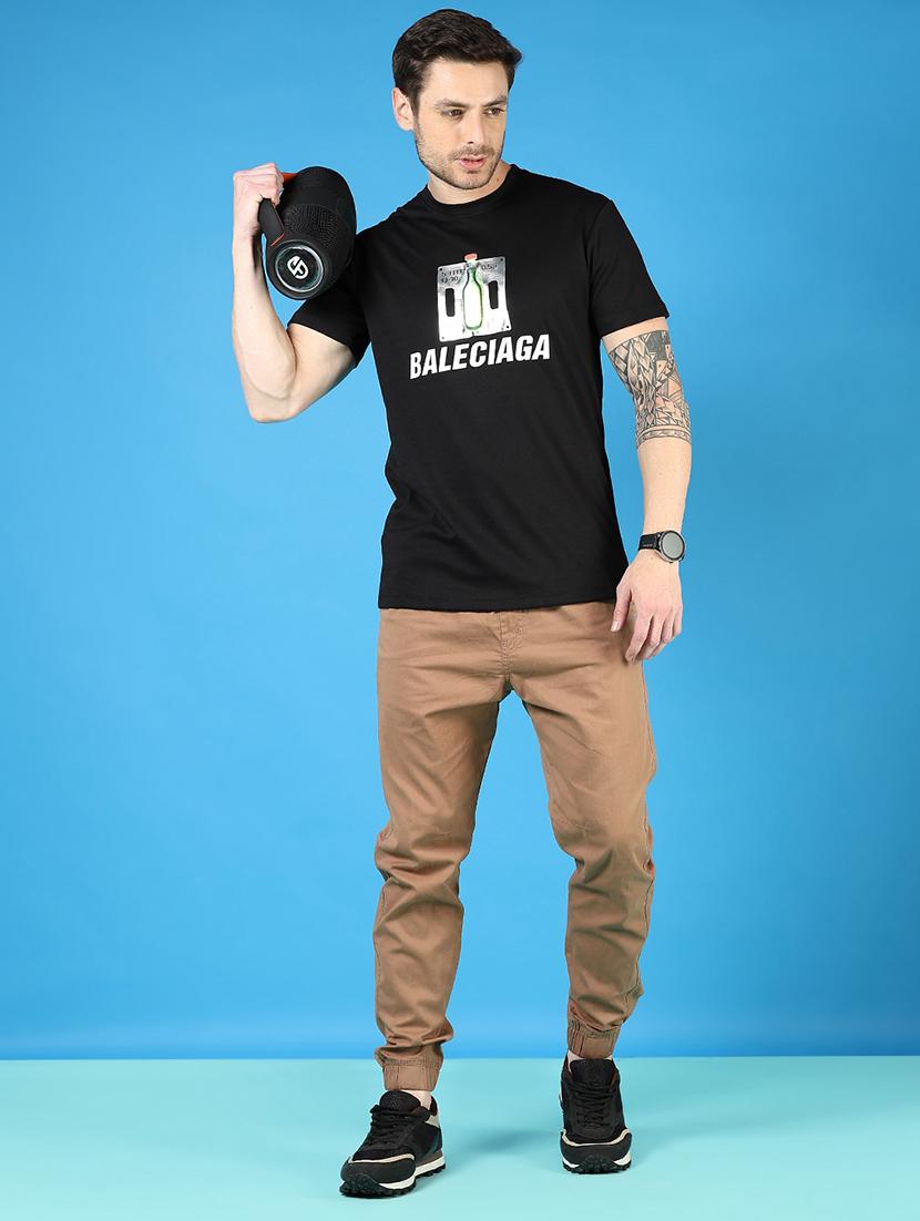 men chest print round neck regular fit t-shirt - 21609227 - Standard Image - 3