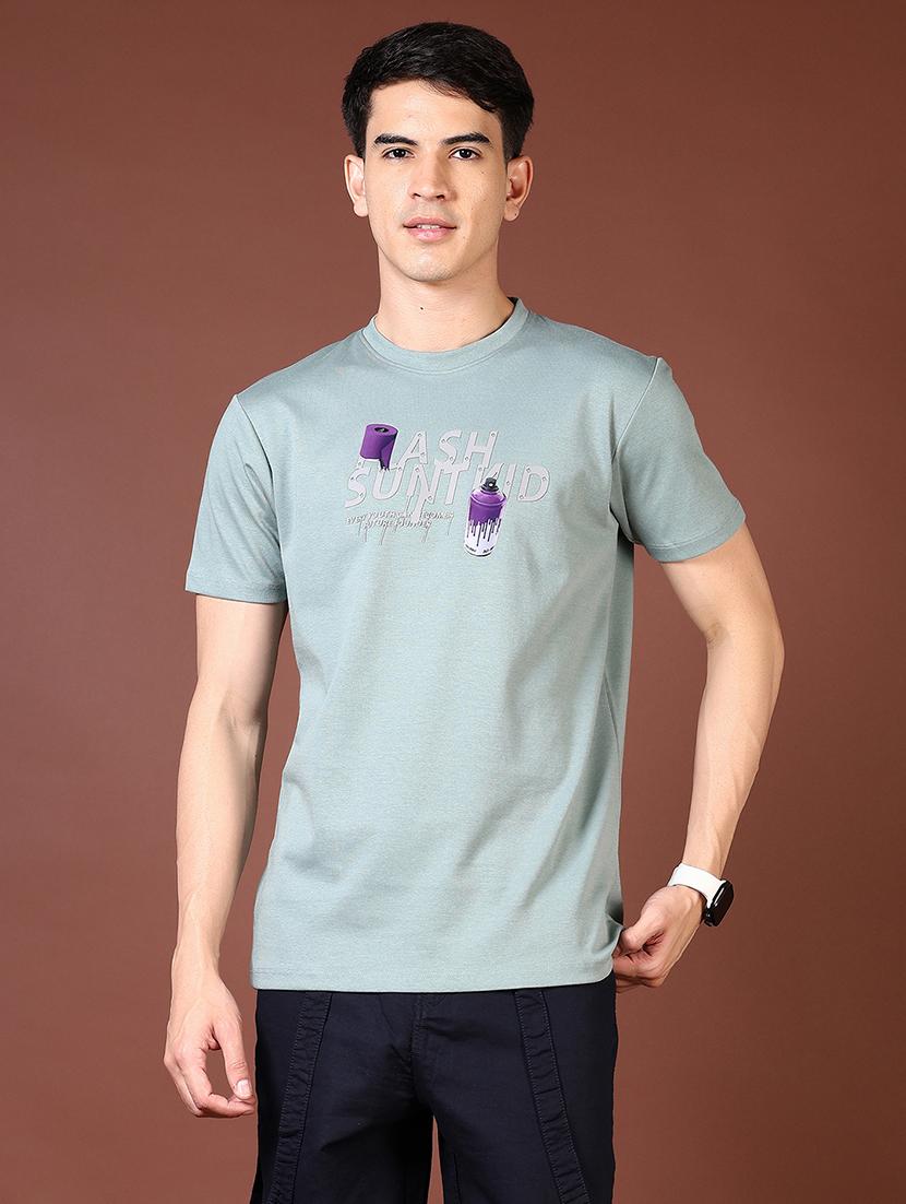 men chest print short sleeve t-shirt - 21609228 -  Zoom Image - 0
