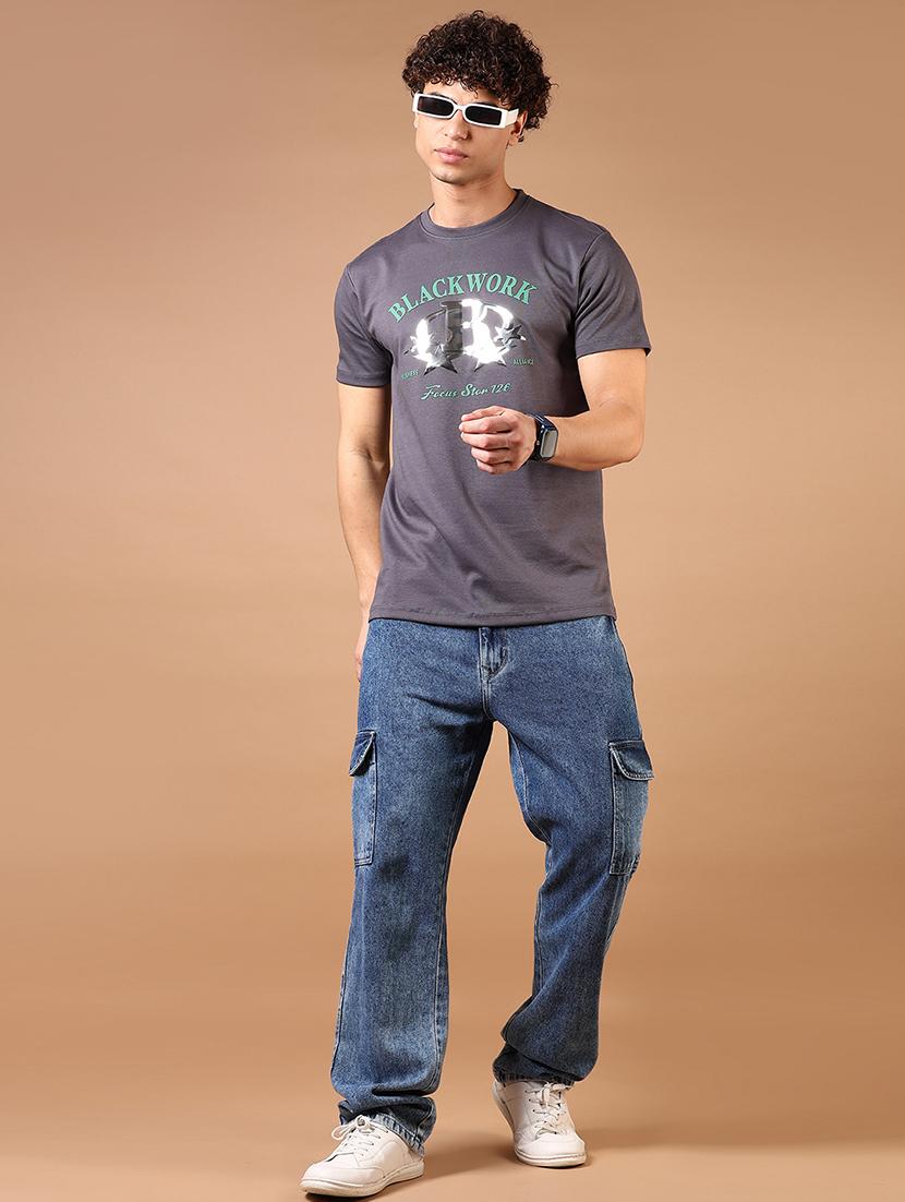 men chest print round neck regular fit t-shirt - 21609229 - Standard Image - 3