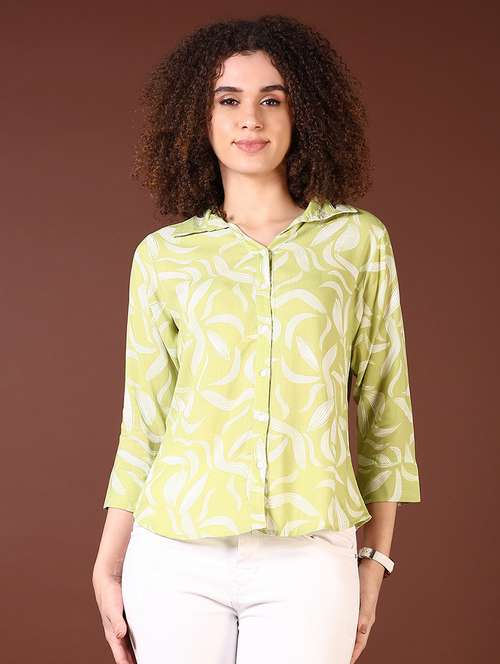women printed collared regular shirt - 21609322 - Standard Image - 0