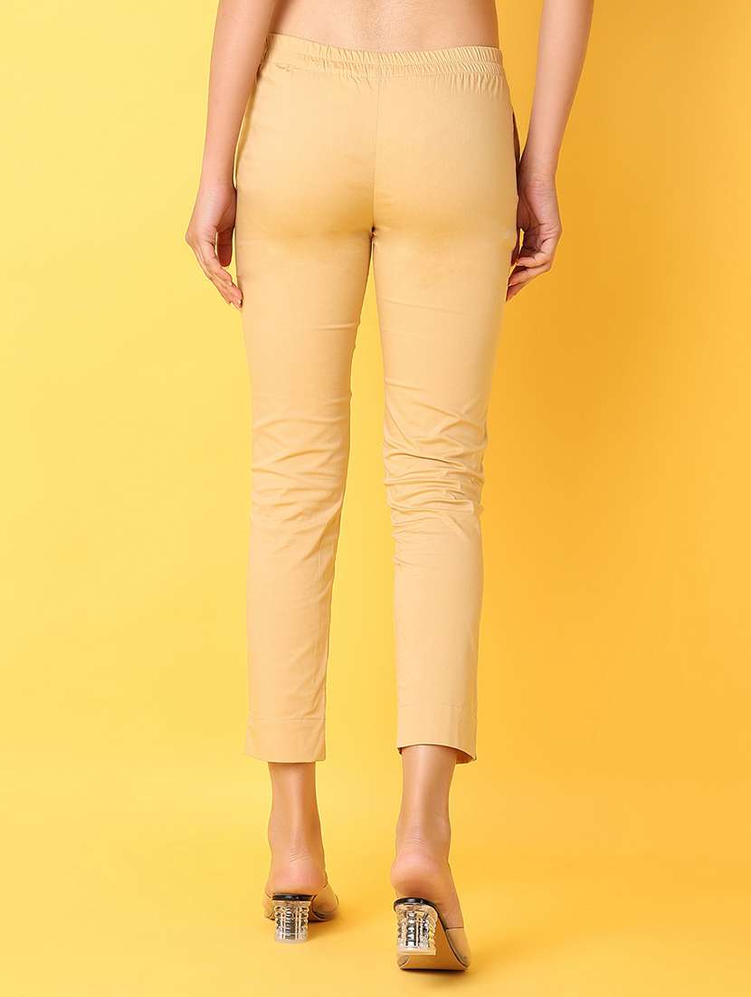 Women Solid Mid Rise Slim Fit Tapered Pant - 21609334 -  Standard Image - 3