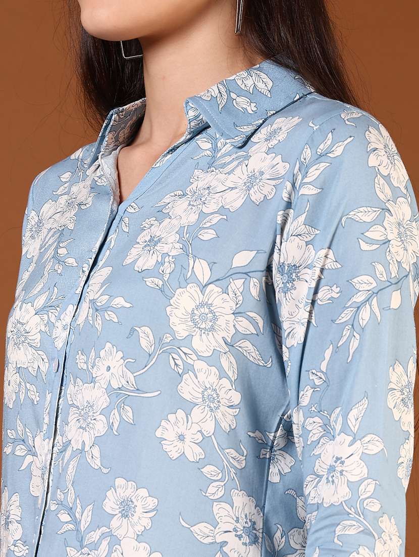 women printed three quarter sleeve regular shirt - 21609359 -  Standard Image - 5