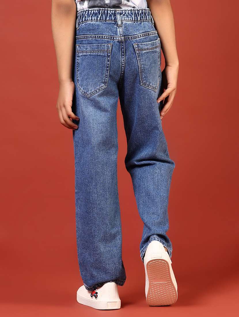 boys solid mid rise baggy jeans - 21609385 -  Standard Image - 3