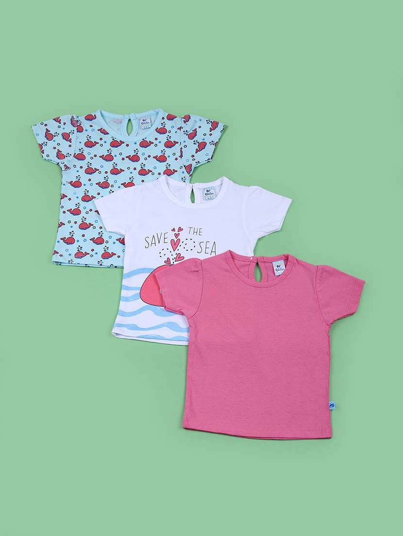 kids pack of 3 printed short sleeves tee