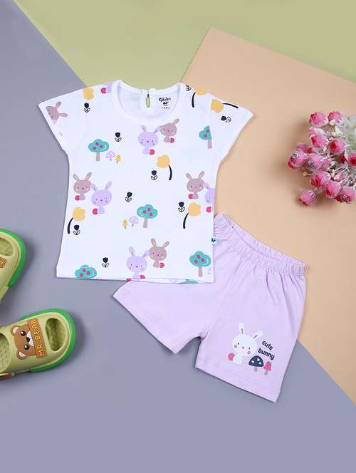 kids printed t-shirt & shorts set  - 21609417 -  Standard Image - 0